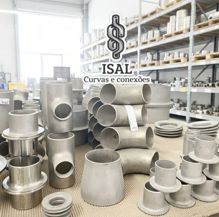 Conexões em aço inox empilhadas