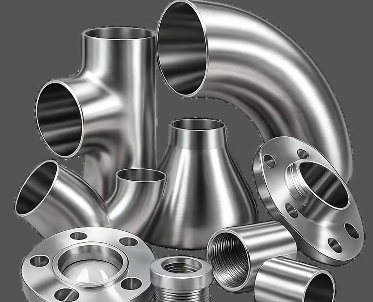 Conexões em aço inox: cotovelos, tês, reduções e flanges