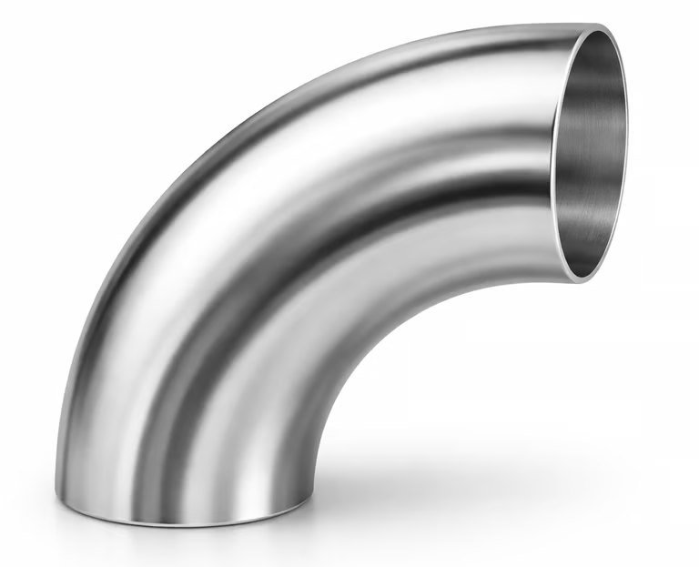 Curva 90° em aço inox polido
